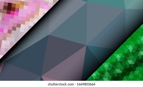 Geometric design. Colorful gradient mosaic background. Geometric triangle, mosaic, abstract background. Mosaic, one-color background. Mosaic texture. The effect of stained glass. EPS 10 Vector
