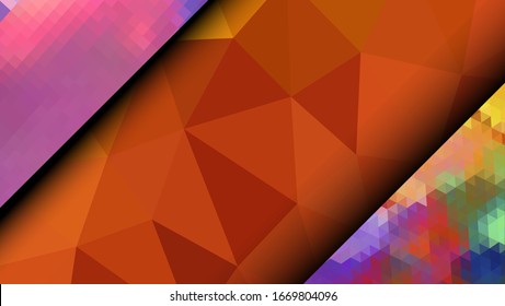  Diseño geométrico. Fondo de mosaico degradado colorido. Triángulo geométrico, mosaico, fondo abstracto. Mosaico, fondo de un color. Textura de mosaico. El efecto del vidrio manchado. Vector EPS 10