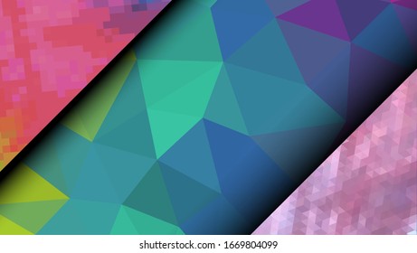 Geometric design. Colorful gradient mosaic background. Geometric triangle, mosaic, abstract background. Mosaic, one-color background. Mosaic texture. The effect of stained glass. EPS 10 Vector
