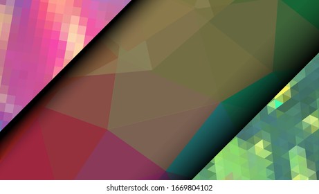 Geometric design. Colorful gradient mosaic background. Geometric triangle, mosaic, abstract background. Mosaic, one-color background. Mosaic texture. The effect of stained glass. EPS 10 Vector