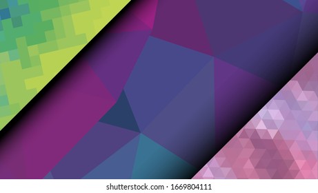 Geometric design. Colorful gradient mosaic background. Geometric triangle, mosaic, abstract background. Mosaic, one-color background. Mosaic texture. The effect of stained glass. EPS 10 Vector