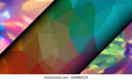  Diseño geométrico. Fondo de mosaico degradado colorido. Triángulo geométrico, mosaico, fondo abstracto. Mosaico, fondo de un color. Textura de mosaico. El efecto del vidrio manchado. Vector EPS 10