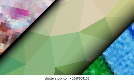 Geometric design. Colorful gradient mosaic background. Geometric triangle, mosaic, abstract background. Mosaic, one-color background. Mosaic texture. The effect of stained glass. EPS 10 Vector