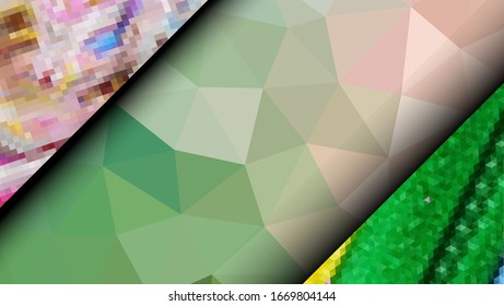 Geometric design. Colorful gradient mosaic background. Geometric triangle, mosaic, abstract background. Mosaic, one-color background. Mosaic texture. The effect of stained glass. EPS 10 Vector