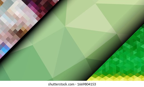 Geometric design. Colorful gradient mosaic background. Geometric triangle, mosaic, abstract background. Mosaic, one-color background. Mosaic texture. The effect of stained glass. EPS 10 Vector