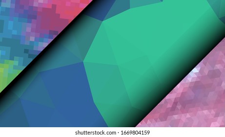 Geometric design. Colorful gradient mosaic background. Geometric triangle, mosaic, abstract background. Mosaic, one-color background. Mosaic texture. The effect of stained glass. EPS 10 Vector