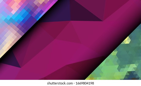 Geometric design. Colorful gradient mosaic background. Geometric triangle, mosaic, abstract background. Mosaic, one-color background. Mosaic texture. The effect of stained glass. EPS 10 Vector