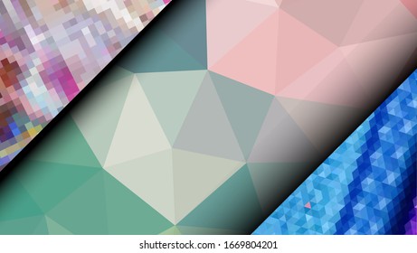Geometric design. Colorful gradient mosaic background. Geometric triangle, mosaic, abstract background. Mosaic, one-color background. Mosaic texture. The effect of stained glass. EPS 10 Vector