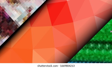  Diseño geométrico. Fondo de mosaico degradado colorido. Triángulo geométrico, mosaico, fondo abstracto. Mosaico, fondo de un color. Textura de mosaico. El efecto del vidrio manchado. Vector EPS 10