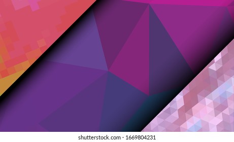  Diseño geométrico. Fondo de mosaico degradado colorido. Triángulo geométrico, mosaico, fondo abstracto. Mosaico, fondo de un color. Textura de mosaico. El efecto del vidrio manchado. Vector EPS 10