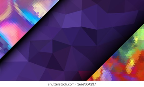  Diseño geométrico. Fondo de mosaico degradado colorido. Triángulo geométrico, mosaico, fondo abstracto. Mosaico, fondo de un color. Textura de mosaico. El efecto del vidrio manchado. Vector EPS 10