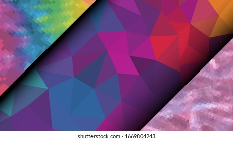 Geometric design. Colorful gradient mosaic background. Geometric triangle, mosaic, abstract background. Mosaic, one-color background. Mosaic texture. The effect of stained glass. EPS 10 Vector