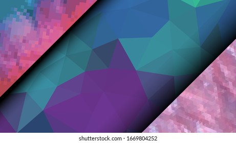 Geometric design. Colorful gradient mosaic background. Geometric triangle, mosaic, abstract background. Mosaic, one-color background. Mosaic texture. The effect of stained glass. EPS 10 Vector