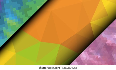 Geometric design. Colorful gradient mosaic background. Geometric triangle, mosaic, abstract background. Mosaic, one-color background. Mosaic texture. The effect of stained glass. EPS 10 Vector