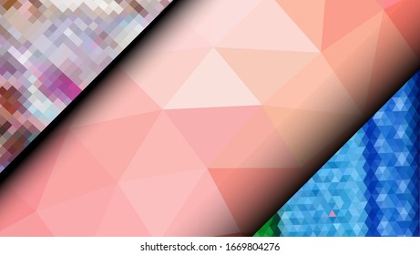 Geometric design. Colorful gradient mosaic background. Geometric triangle, mosaic, abstract background. Mosaic, one-color background. Mosaic texture. The effect of stained glass. EPS 10 Vector