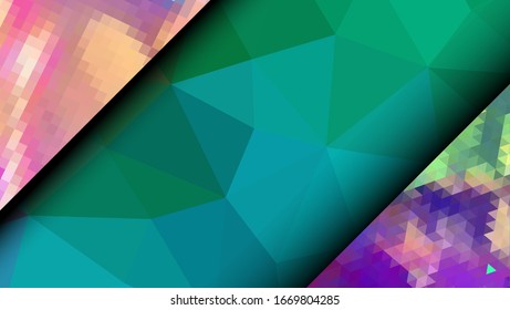 Geometric design. Colorful gradient mosaic background. Geometric triangle, mosaic, abstract background. Mosaic, one-color background. Mosaic texture. The effect of stained glass. EPS 10 Vector
