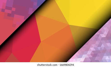  Diseño geométrico. Fondo de mosaico degradado colorido. Triángulo geométrico, mosaico, fondo abstracto. Mosaico, fondo de un color. Textura de mosaico. El efecto del vidrio manchado. Vector EPS 10
