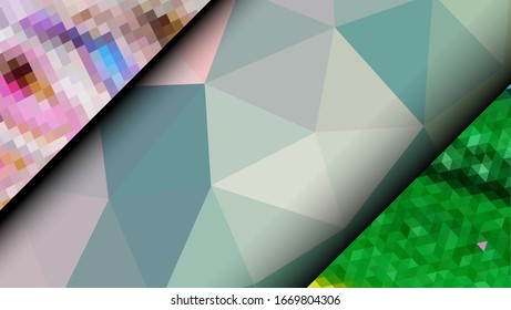 Geometric design. Colorful gradient mosaic background. Geometric triangle, mosaic, abstract background. Mosaic, one-color background. Mosaic texture. The effect of stained glass. EPS 10 Vector