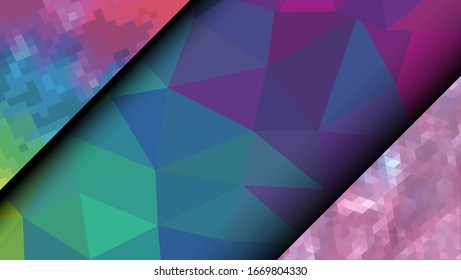 Geometric design. Colorful gradient mosaic background. Geometric triangle, mosaic, abstract background. Mosaic, one-color background. Mosaic texture. The effect of stained glass. EPS 10 Vector