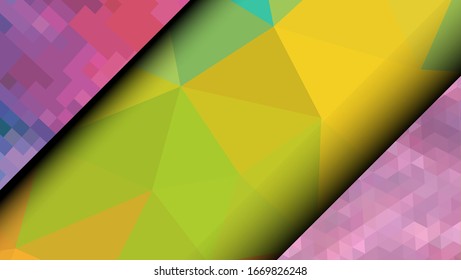 Geometric design. Colorful gradient mosaic background. Geometric triangle, mosaic, abstract background. Mosaic, color background. Mosaic texture. The effect of stained glass. EPS 10 Vector
