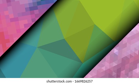 Geometric design. Colorful gradient mosaic background. Geometric triangle, mosaic, abstract background. Mosaic, color background. Mosaic texture. The effect of stained glass. EPS 10 Vector