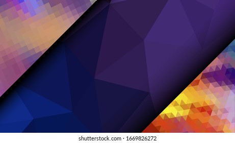  Diseño geométrico. Fondo de mosaico degradado colorido. Triángulo geométrico, mosaico, fondo abstracto. Mosaico, fondo de color. Textura de mosaico. El efecto del vidrio manchado. Vector EPS 10