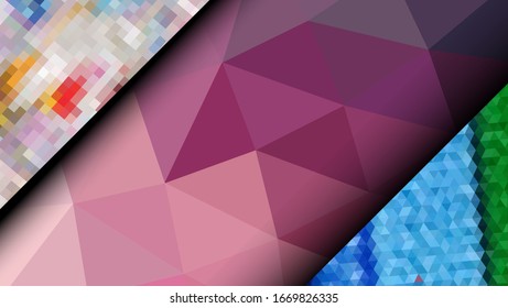 Geometric design. Colorful gradient mosaic background. Geometric triangle, mosaic, abstract background. Mosaic, color background. Mosaic texture. The effect of stained glass. EPS 10 Vector