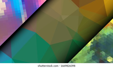 Geometric design. Colorful gradient mosaic background. Geometric triangle, mosaic, abstract background. Mosaic, color background. Mosaic texture. The effect of stained glass. EPS 10 Vector