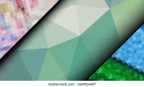 Geometric design. Colorful gradient mosaic background. Geometric triangle, mosaic, abstract background. Mosaic, color background. Mosaic texture. The effect of stained glass. EPS 10 Vector