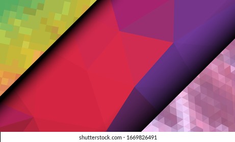 Geometric design. Colorful gradient mosaic background. Geometric triangle, mosaic, abstract background. Mosaic, color background. Mosaic texture. The effect of stained glass. EPS 10 Vector