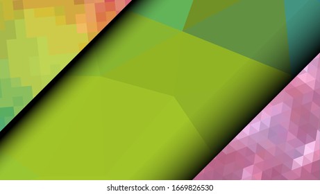  Diseño geométrico. Fondo de mosaico degradado colorido. Triángulo geométrico, mosaico, fondo abstracto. Mosaico, fondo de color. Textura de mosaico. El efecto del vidrio manchado. Vector EPS 10