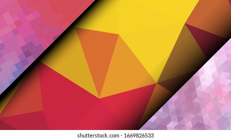 Geometric design. Colorful gradient mosaic background. Geometric triangle, mosaic, abstract background. Mosaic, color background. Mosaic texture. The effect of stained glass. EPS 10 Vector