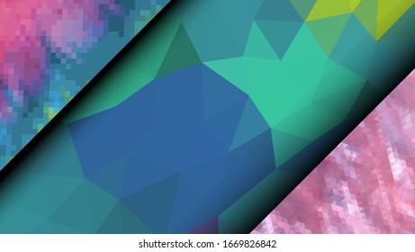Geometric design. Colorful gradient mosaic background. Geometric triangle, mosaic, abstract background. Mosaic, color background. Mosaic texture. The effect of stained glass. EPS 10 Vector