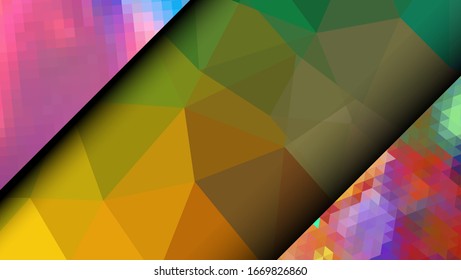 Geometric design. Colorful gradient mosaic background. Geometric triangle, mosaic, abstract background. Mosaic, color background. Mosaic texture. The effect of stained glass. EPS 10 Vector