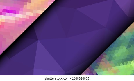  Diseño geométrico. Fondo de mosaico degradado colorido. Triángulo geométrico, mosaico, fondo abstracto. Mosaico, fondo de color. Textura de mosaico. El efecto del vidrio manchado. Vector EPS 10