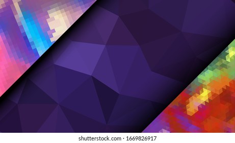 Geometric design. Colorful gradient mosaic background. Geometric triangle, mosaic, abstract background. Mosaic, color background. Mosaic texture. The effect of stained glass. EPS 10 Vector