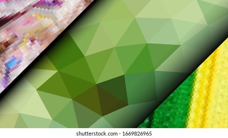 Geometric design. Colorful gradient mosaic background. Geometric triangle, mosaic, abstract background. Mosaic, color background. Mosaic texture. The effect of stained glass. EPS 10 Vector