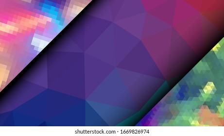 Geometric design. Colorful gradient mosaic background. Geometric triangle, mosaic, abstract background. Mosaic, color background. Mosaic texture. The effect of stained glass. EPS 10 Vector