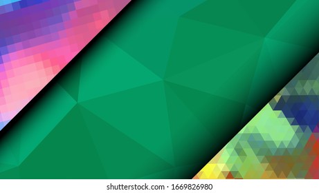 Geometric design. Colorful gradient mosaic background. Geometric triangle, mosaic, abstract background. Mosaic, color background. Mosaic texture. The effect of stained glass. EPS 10 Vector