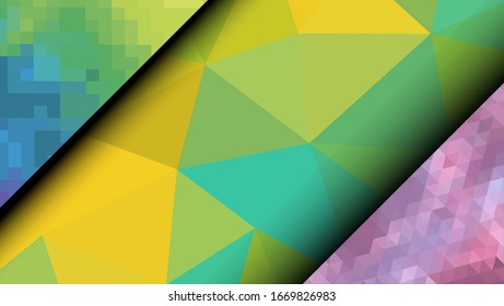 Geometric design. Colorful gradient mosaic background. Geometric triangle, mosaic, abstract background. Mosaic, color background. Mosaic texture. The effect of stained glass. EPS 10 Vector