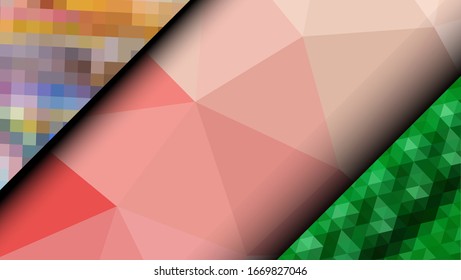 Geometric design. Colorful gradient mosaic background. Geometric triangle, mosaic, abstract background. Mosaic, color background. Mosaic texture. The effect of stained glass. EPS 10 Vector