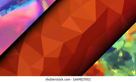  Diseño geométrico. Fondo de mosaico degradado colorido. Triángulo geométrico, mosaico, fondo abstracto. Mosaico, fondo de color. Textura de mosaico. El efecto del vidrio manchado. Vector EPS 10