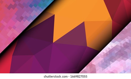 Geometric design. Colorful gradient mosaic background. Geometric triangle, mosaic, abstract background. Mosaic, color background. Mosaic texture. The effect of stained glass. EPS 10 Vector
