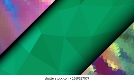  Diseño geométrico. Fondo de mosaico degradado colorido. Triángulo geométrico, mosaico, fondo abstracto. Mosaico, fondo de color. Textura de mosaico. El efecto del vidrio manchado. Vector EPS 10
