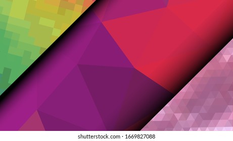 Geometric design. Colorful gradient mosaic background. Geometric triangle, mosaic, abstract background. Mosaic, color background. Mosaic texture. The effect of stained glass. EPS 10 Vector