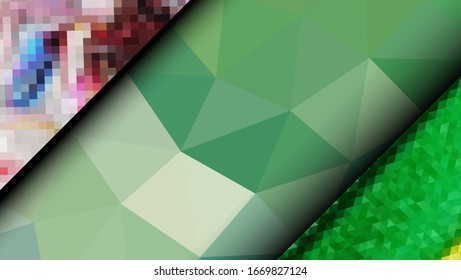 Geometric design. Colorful gradient mosaic background. Geometric triangle, mosaic, abstract background. Mosaic, color background. Mosaic texture. The effect of stained glass. EPS 10 Vector