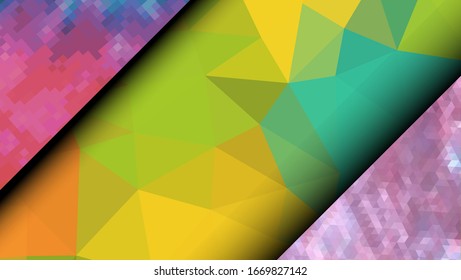Geometric design. Colorful gradient mosaic background. Geometric triangle, mosaic, abstract background. Mosaic, color background. Mosaic texture. The effect of stained glass. EPS 10 Vector