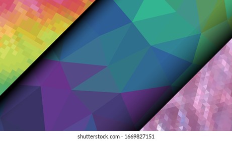 Geometric design. Colorful gradient mosaic background. Geometric triangle, mosaic, abstract background. Mosaic, color background. Mosaic texture. The effect of stained glass. EPS 10 Vector