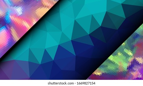 Geometric design. Colorful gradient mosaic background. Geometric triangle, mosaic, abstract background. Mosaic, color background. Mosaic texture. The effect of stained glass. EPS 10 Vector