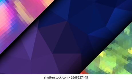 Geometric design. Colorful gradient mosaic background. Geometric triangle, mosaic, abstract background. Mosaic, color background. Mosaic texture. The effect of stained glass. EPS 10 Vector